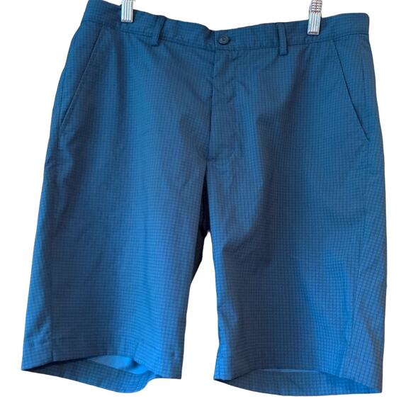 Greg Norman Men's Everbest Blue & Black Checkered Casual 9" Shorts Size 34 - Picture 1 of 7